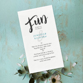 Whimsical Moderne Bruiloft Zwart Wit Leuke Feiten Servet