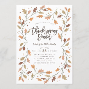 Whimsical Moderne Thanksgiving Dinner Party Kaart
