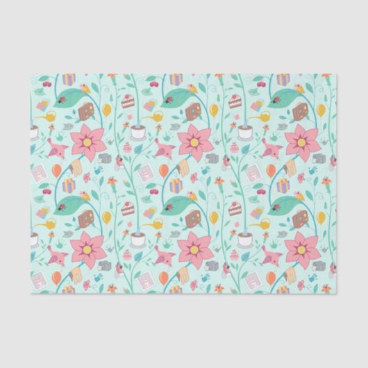 Whimsical Moederdag Collage Patroon Tissuepapier (Voorkant)