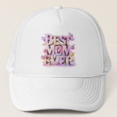 *~* Whimsical moederdag harten bloemen 3-d AP72 Trucker Pet (Voorkant)