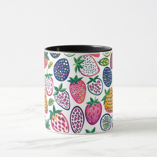 Whimsical Mok met Vibrant Fruit Collage (Midden)