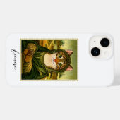 Whimsical Mona Lisa Cat Aangepaste Naam Case-Mate iPhone Case (Achterkant (horizontaal))