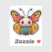 Whimsical Monarch Vlinder Cartoon Graphic Sticker (Vel)