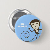 Whimsical Monkey Big Brother Ronde Button 5,7 Cm (Voorkant /achterkant)
