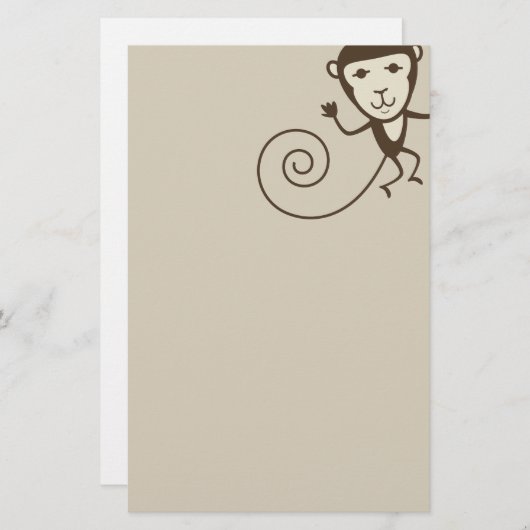 Whimsical Monkey Briefpapier (Voorkant / Achterkant)