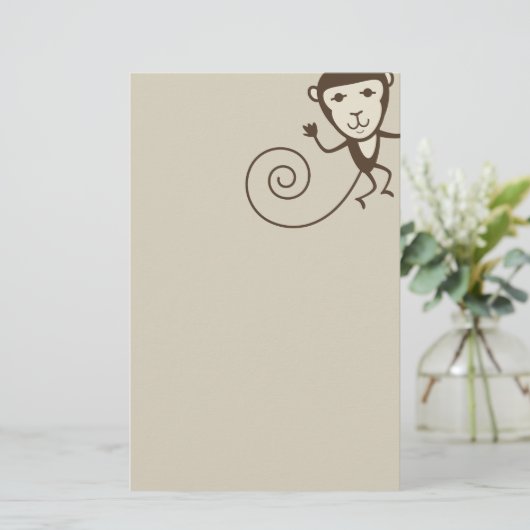 Whimsical Monkey Briefpapier (Staand voorkant)