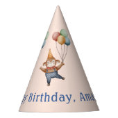 Whimsical Monkey Circus Verjaardagsfeest Feesthoedjes (Voorkant)