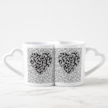 Whimsical Monochroom Bladeren Hart Zentangle Liefh