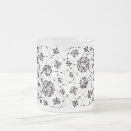 Whimsical Monochroom Neurografisch Zentangle Patro Matglas Koffiemok
