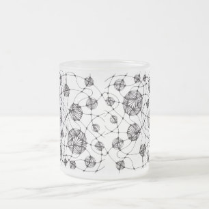 Whimsical Monochroom Neurografisch Zentangle Patro Matglas Koffiemok