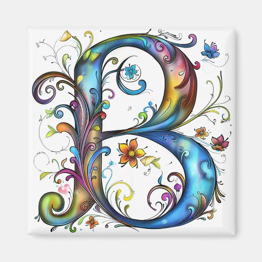 Whimsical Monogram B Magneet (Voorkant)