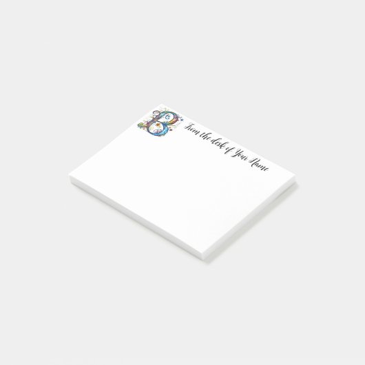 Whimsical Monogram B Post-it® Notes (Schuin)