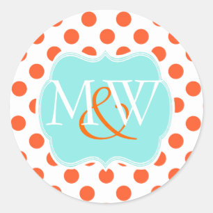 Whimsical Monogram Bruiloft Envelop Sticker