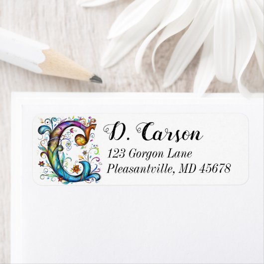 Whimsical Monogram C Etiket (Insitu)