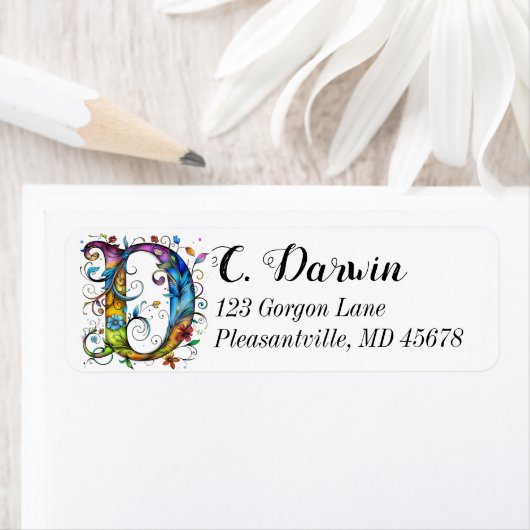 Whimsical Monogram D Etiket (Insitu)