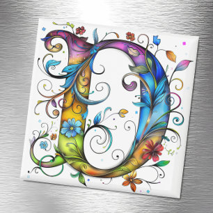 Whimsical Monogram D Magneet