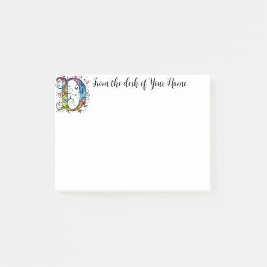 Whimsical Monogram D Post-it® Notes (Voorkant)
