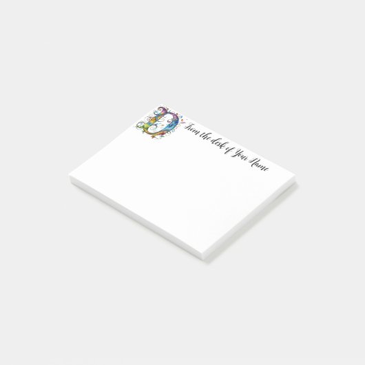 Whimsical Monogram D Post-it® Notes (Schuin)
