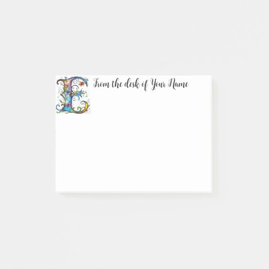 Whimsical Monogram E Post-it® Notes (Voorkant)