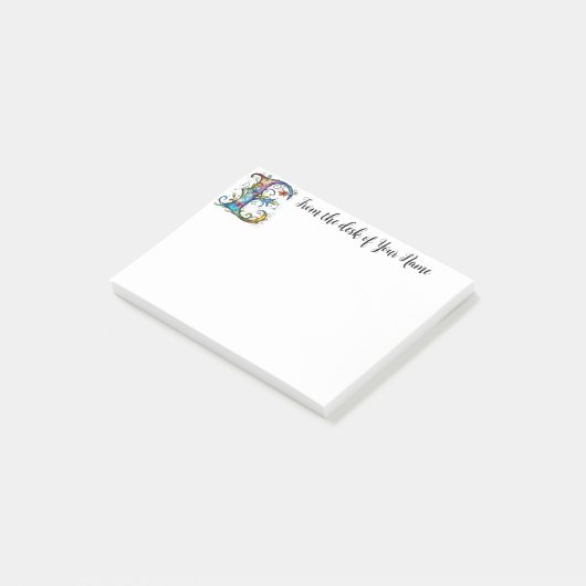 Whimsical Monogram E Post-it® Notes (Schuin)