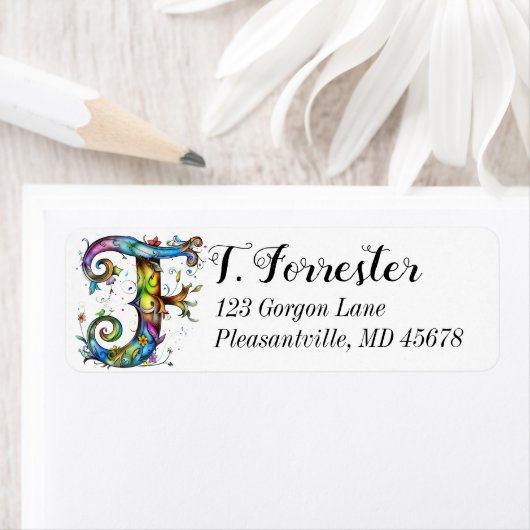 Whimsical Monogram F Etiket (Insitu)