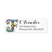 Whimsical Monogram F Etiket (Voorkant)