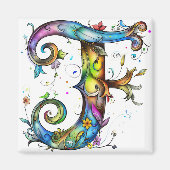Whimsical Monogram F Magneet (Voorkant)