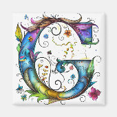 Whimsical Monogram G Magneet (Voorkant)