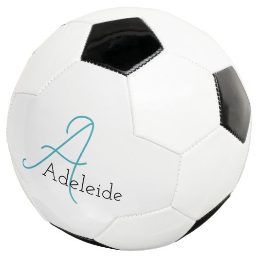 Whimsical Monogram gepersonaliseerd Voetbal (Drie kwart)
