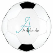 Whimsical Monogram gepersonaliseerd Voetbal (Voorkant)