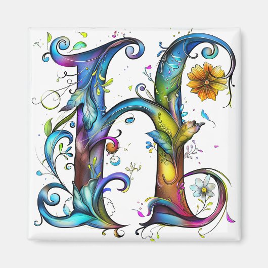 Whimsical Monogram H Magneet (Voorkant)