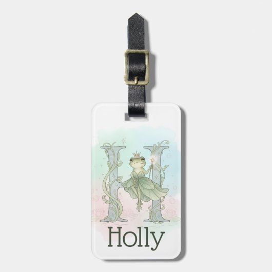 Whimsical Monogram Letter H Bagagelabel (Voorkant verticaal)