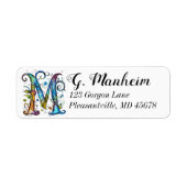 Whimsical Monogram M Etiket (Voorkant)