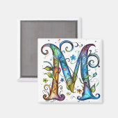 Whimsical Monogram M Magneet (Voorkant / Achterkant)