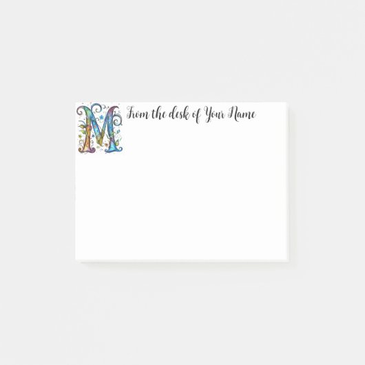 Whimsical Monogram M Post-it® Notes (Voorkant)