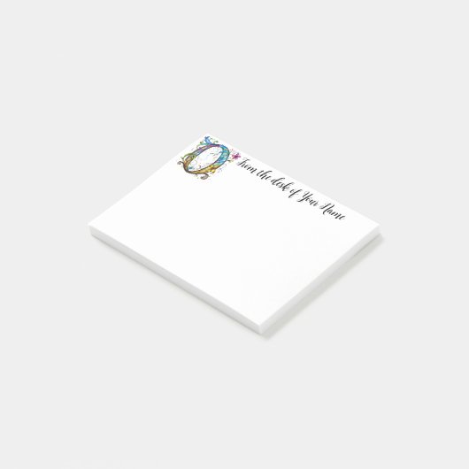 Whimsical Monogram O Post-it® Notes (Schuin)