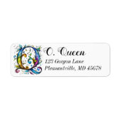 Whimsical Monogram Q Etiket (Voorkant)