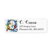 Whimsical Monogram Q Etiket (Voorkant)