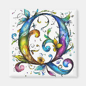 Whimsical Monogram Q Magneet (Voorkant)