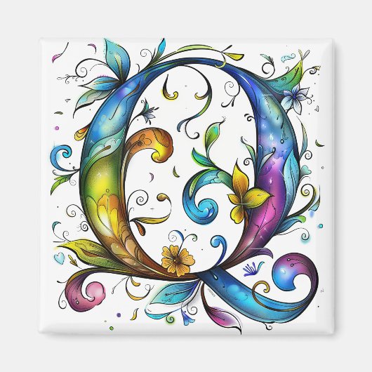 Whimsical Monogram Q Magneet (Voorkant)