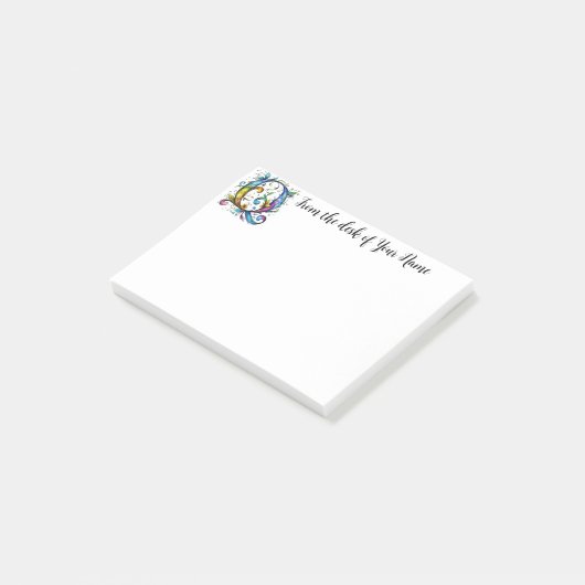 Whimsical Monogram Q Post-it® Notes (Schuin)