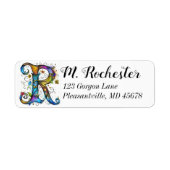 Whimsical Monogram R Etiket (Voorkant)