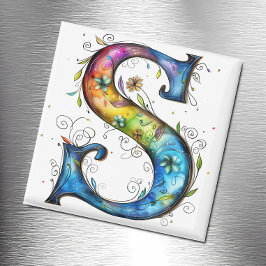 Whimsical Monogram S Magneet