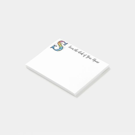 Whimsical Monogram S Post-it® Notes (Schuin)