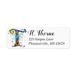 Whimsical Monogram T Etiket