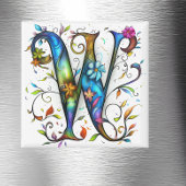 Whimsical Monogram W Magneet