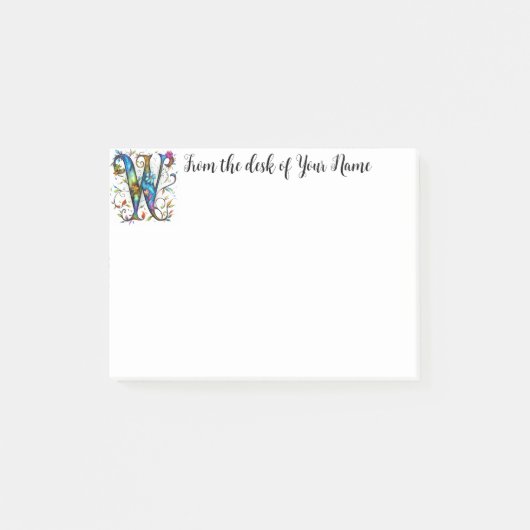 Whimsical Monogram W Post-it® Notes (Voorkant)