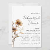 Whimsical Monogram Wildflower repetitie diner Kaart (Voorkant)