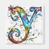 Whimsical Monogram Y Magneet (Voorkant)