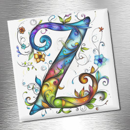 Whimsical Monogram Z Magneet